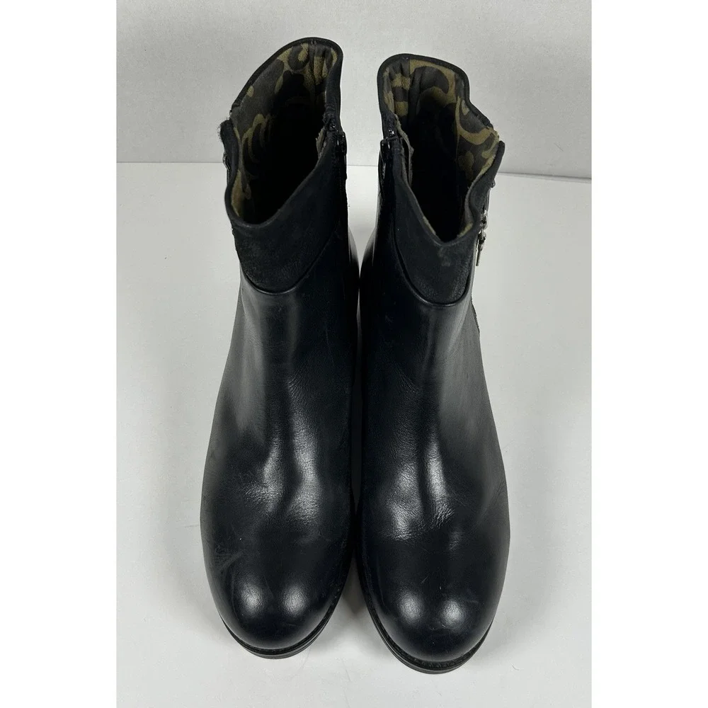 Fly London Black Leather Zippered Ankle Boots Women's Size 42 /10.5